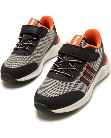 TÊNIS CASUAL MTNG PARA MENINA PRETO E CINZA COM DETALHES LARANJA GRIS