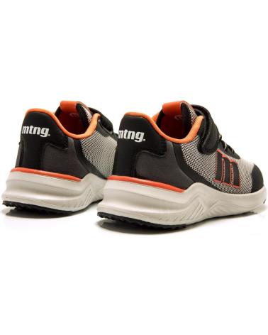 TÊNIS CASUAL MTNG PARA MENINA PRETO E CINZA COM DETALHES LARANJA GRIS