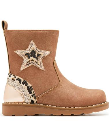 CONGUITOS BIKER-STIEFEL MIT STERN UND LEOPARDENMUSTER FARBE TAN TAN