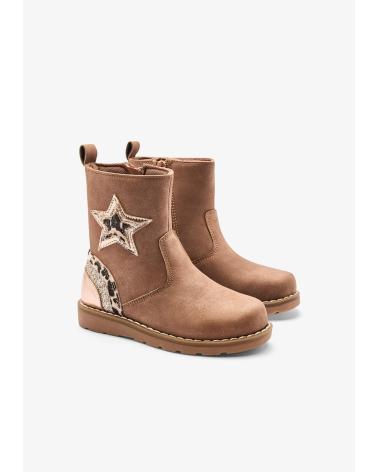 CONGUITOS BIKER-STIEFEL MIT STERN UND LEOPARDENMUSTER FARBE TAN TAN