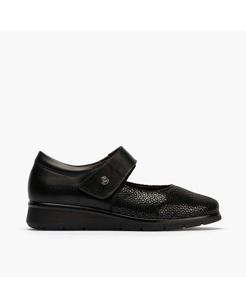 SCARPA MARY JANE IN PELLE PITILLOS NERA CON VELCRO NEGRO