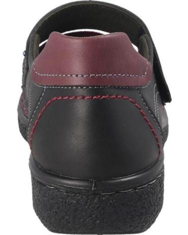 LAURA AZAÑA BLACK LEATHER SHOE WITH VELCRO AND ELASTIC STRAPS NEGRO