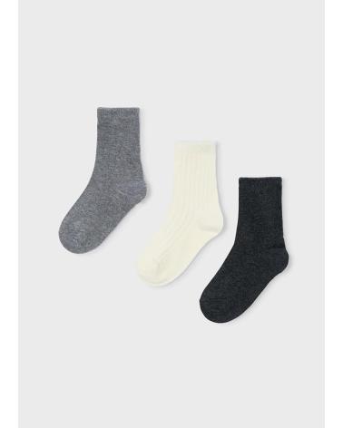 MAYORAL SET DE 3 CALCETINES LISOS EN TONOS GRISES GRIS