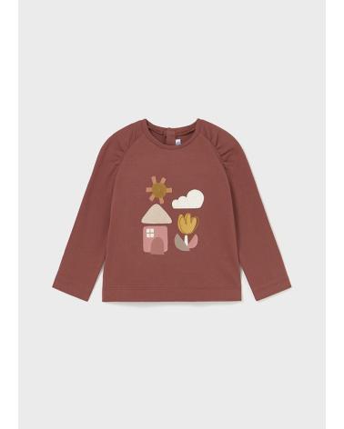 MAYORAL CAMISETA MANGA LARGA TERRACOTA CON ESTAMPADO -----------