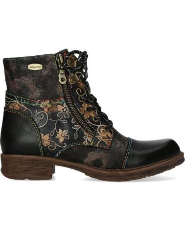 LAURA VITA ANITAO 06 BLACK FLORAL ANKLE BOOTS NEGRO