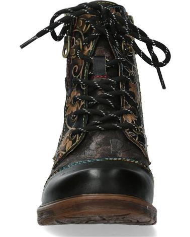 LAURA VITA ANITAO 06 BLACK FLORAL ANKLE BOOTS NEGRO