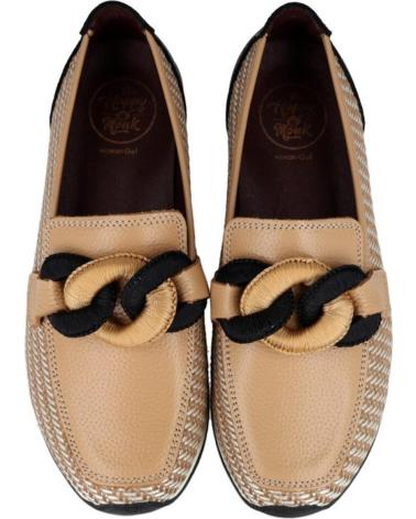 THE HAPPY MONK VANITY-011 BEIGE LOAFERS WITH CHAIN DETAIL BEIGE
