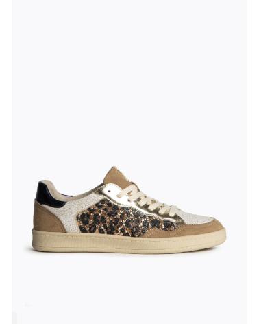KESLEM CASUAL SNEAKERS GOLD WITH ANIMAL PRINT DETAILS ORO