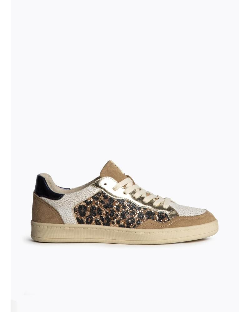 KESLEM CASUAL SNEAKERS GOLD WITH ANIMAL PRINT DETAILS ORO