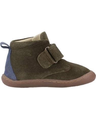 STIVALETTI BAREFOOT GIOSEPPO 73547G BAMBINO VERDE KAKI CON CHIUSURA A STRAPPO NAN