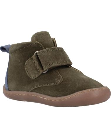 STIVALETTI BAREFOOT GIOSEPPO 73547G BAMBINO VERDE KAKI CON CHIUSURA A STRAPPO NAN