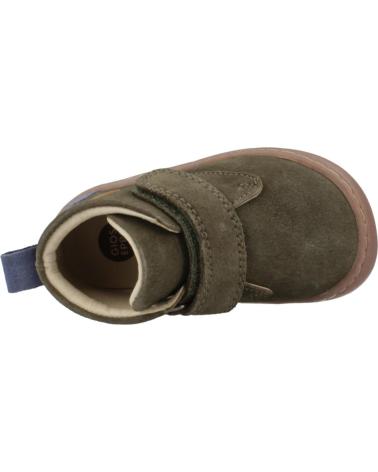 STIVALETTI BAREFOOT GIOSEPPO 73547G BAMBINO VERDE KAKI CON CHIUSURA A STRAPPO NAN