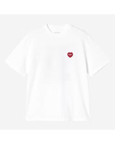 CARHARTT WIP CAMISETA MUJER W S-S HEART PATCH T-SHIRT WHITE - RED NAN
