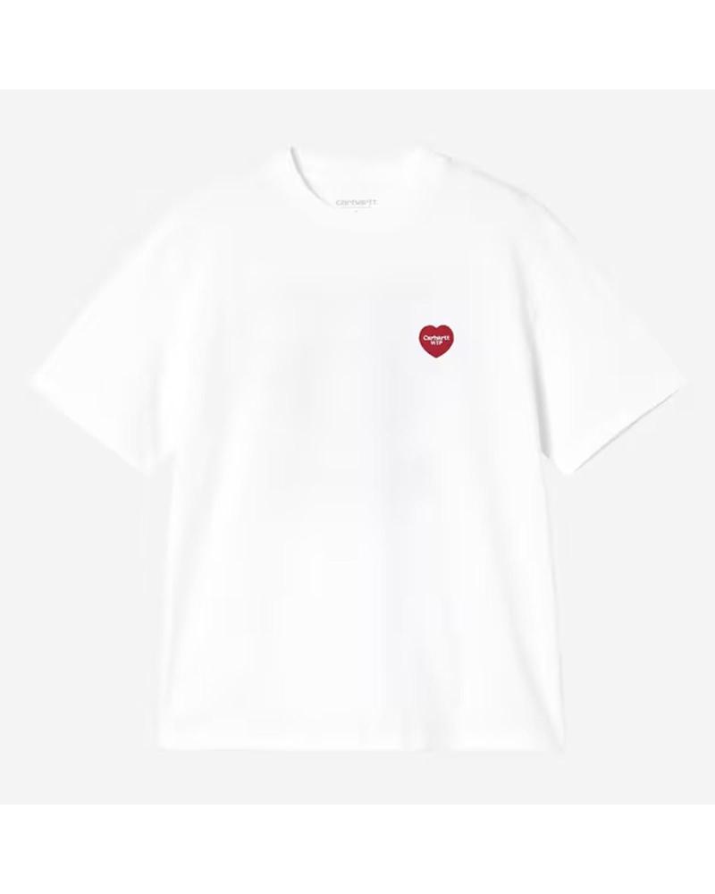 CARHARTT WIP CAMISETA MUJER W S-S HEART PATCH T-SHIRT WHITE - RED NAN