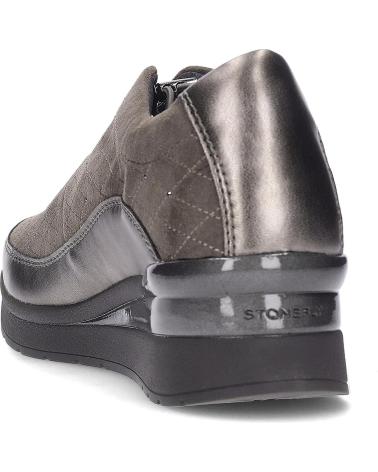 STONEFLY 222958 LAMINATED GRIS - BASKETS SLIP-ON POUR FEMME GRIS