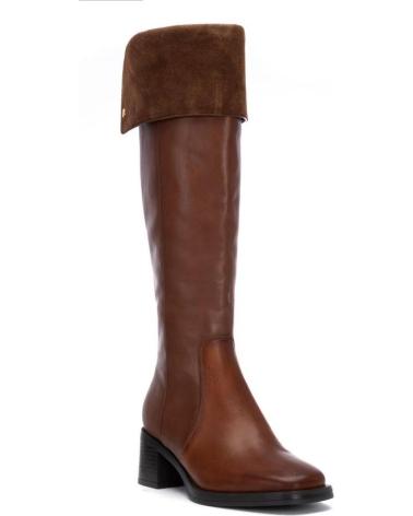 CARMELA 162691 CAMEL LEATHER TALL BOOT WITH FOLDABLE SHAFT CAMEL