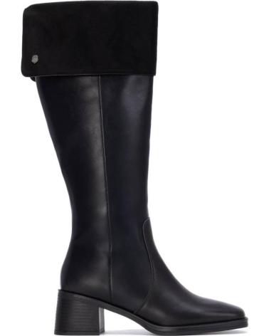 CARMELA 162691 BLACK LEATHER TALL BOOT WITH FOLDABLE SHAFT NEGRO