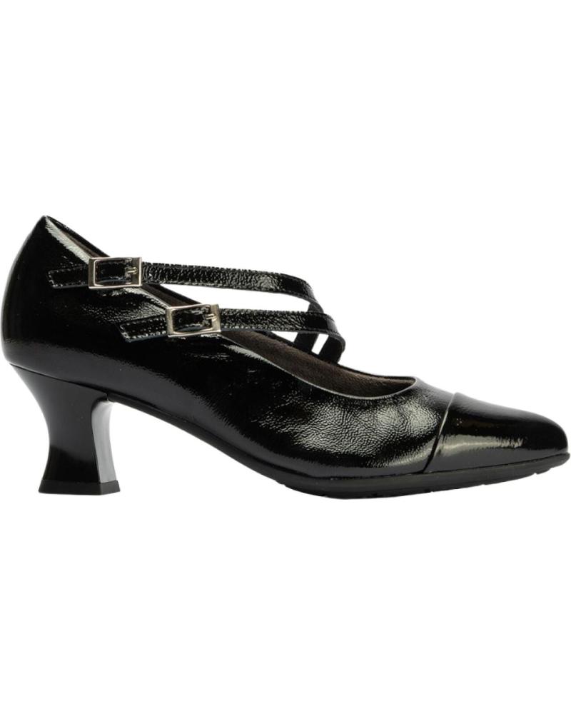 SCARPE DÉCOLLETÉ PITILLOS MERCEDES NERE CON DOPPIA FIBBIA NEGRO