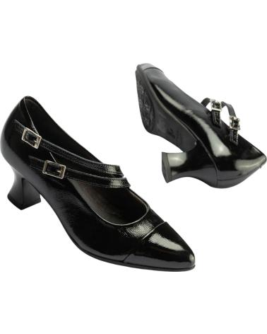 SCARPE DÉCOLLETÉ PITILLOS MERCEDES NERE CON DOPPIA FIBBIA NEGRO