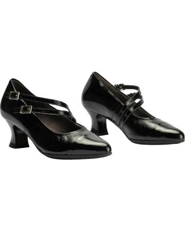 SCARPE DÉCOLLETÉ PITILLOS MERCEDES NERE CON DOPPIA FIBBIA NEGRO