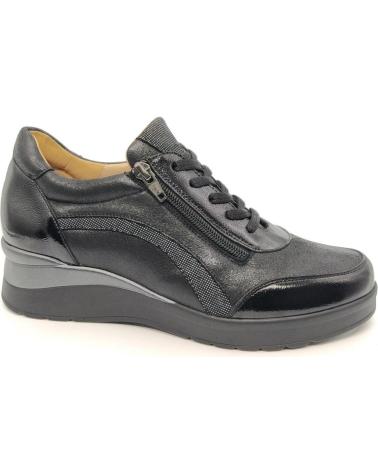 SCHNÜRSCHUHE PIESANTO 245751 SCHWARZ MIT SEITLICHEM REISSVERSCHLUSS NEGRO