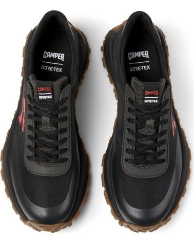 ZAPATILLAS CAMPER DRIFT TRAIL K101077-001 NEGRAS CON EMBLEMA ROJO Y SUELA CARAMELO NEGRO ZAPATILLAS CAMPER DRIFT TRAIL K101077-001 NEGRAS CON EMBLEMA ROJO Y SUELA CARAMELO NEGRO