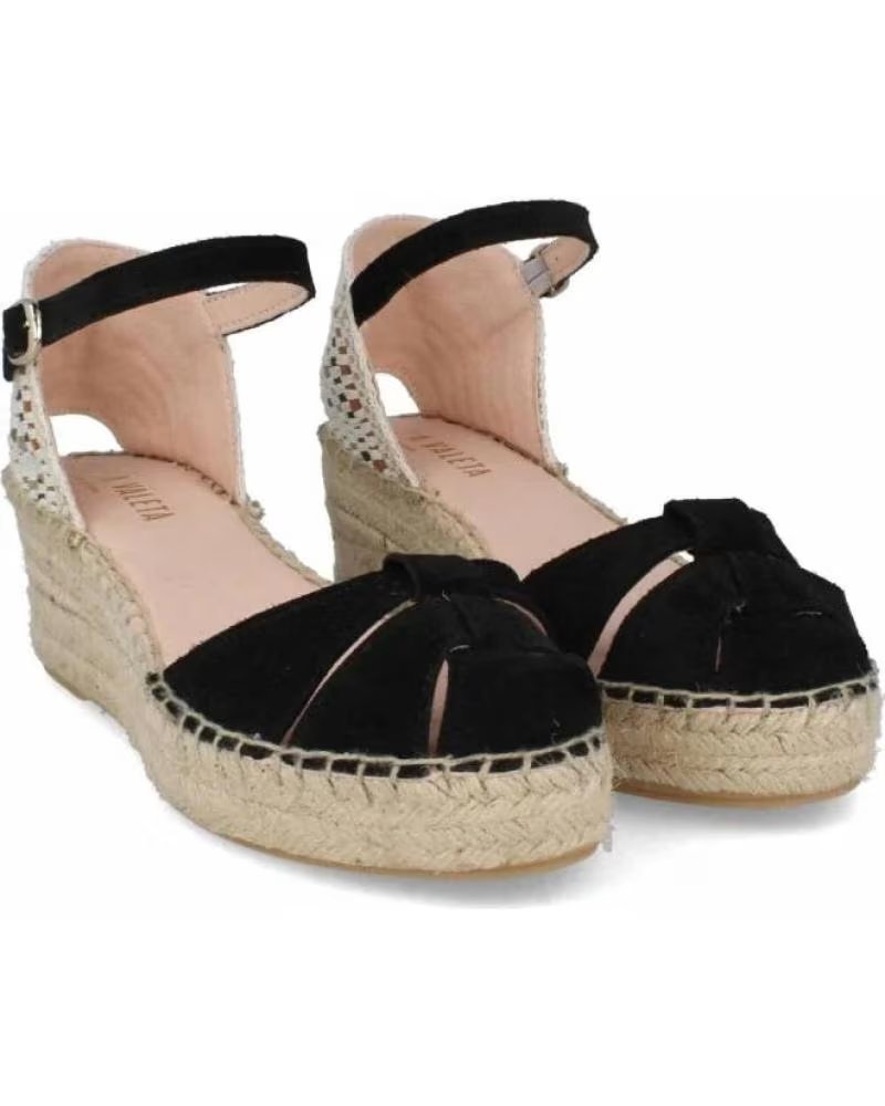 LA VALETA WEDGE ESPADRILLES WITH BUCKLE CLOSURE BLACK