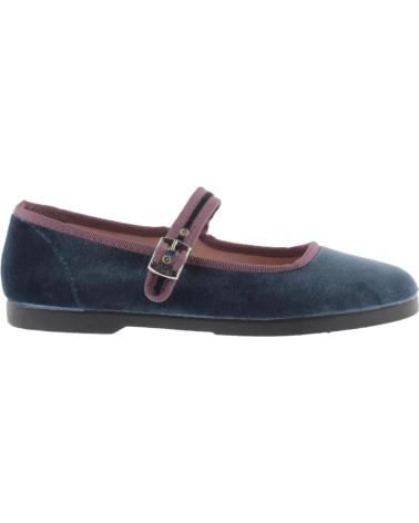 VICTORIA GONG-FU SAMT-BALLERINA KONTRAST PETROLBLAU BLUE