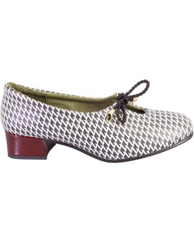 NIVAL LULU ESAGONO - DÉCOLLETÉ CON LACCI, STAMPA GEOMETRICA NERA E TACCO BORDEAUX NEGRO Y BURDEOS