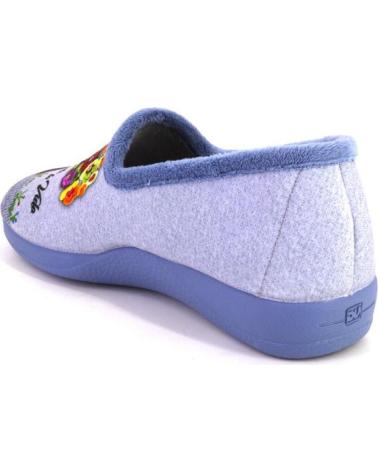 DEVALVERDE 1192 HAUSSCHUHE BLAU MIT BLUMENBAUM-DESIGN AZUL