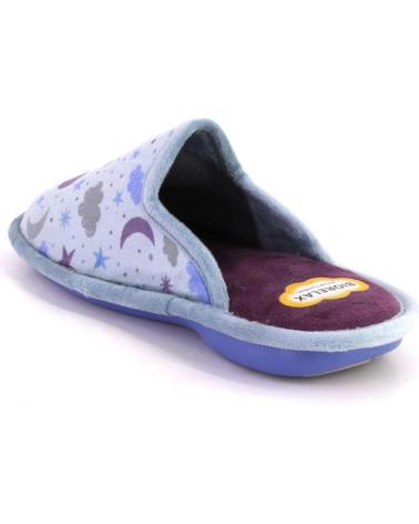 OFFENE HAUSSCHUHE COSDAM 4665 BLAU MIT STERNEN-/MONDENMUSTER AZUL