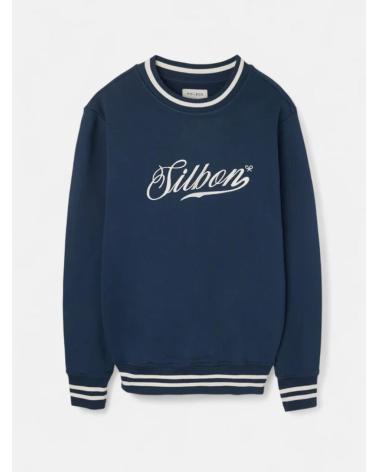 SWEAT-SHIRT SILBON 133892 MARINE AVEC LOGO BRODÉ AZUL