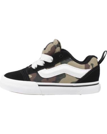 VANS KNU SKOOL ELASTIC LACE - KIDS' CAMO SNEAKERS BLACK AND GREEN BLKGREN