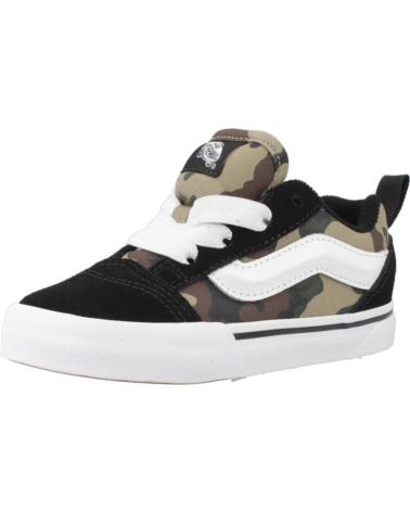 VANS KNU SKOOL ELASTIC LACE - BASKETS ENFANT CAMOUFLAGE NOIR ET VERT BLKGREN