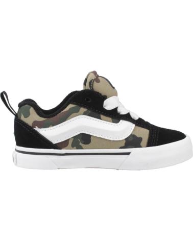 VANS KNU SKOOL ELASTIC LACE - BASKETS ENFANT CAMOUFLAGE NOIR ET VERT BLKGREN