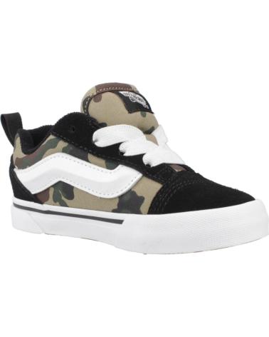 VANS KNU SKOOL ELASTIC LACE - BASKETS ENFANT CAMOUFLAGE NOIR ET VERT BLKGREN