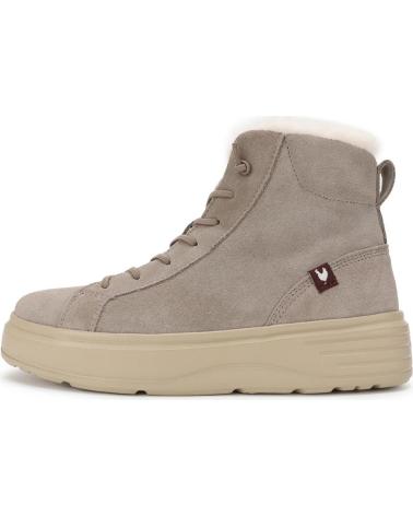 WALK IN PITAS CEBU - WASSERABWEISENDER SPALTLEDER-STIEFEL MIT BEIGE PELZFUTTER BEIGE