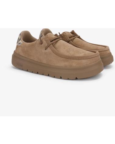 ZAPATO WALLABI WALK IN PITAS LYON DE NOBUCK HIDROFUGADO CAMEL CAMEL