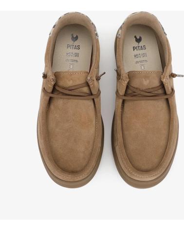 ZAPATO WALLABI WALK IN PITAS LYON DE NOBUCK HIDROFUGADO CAMEL CAMEL