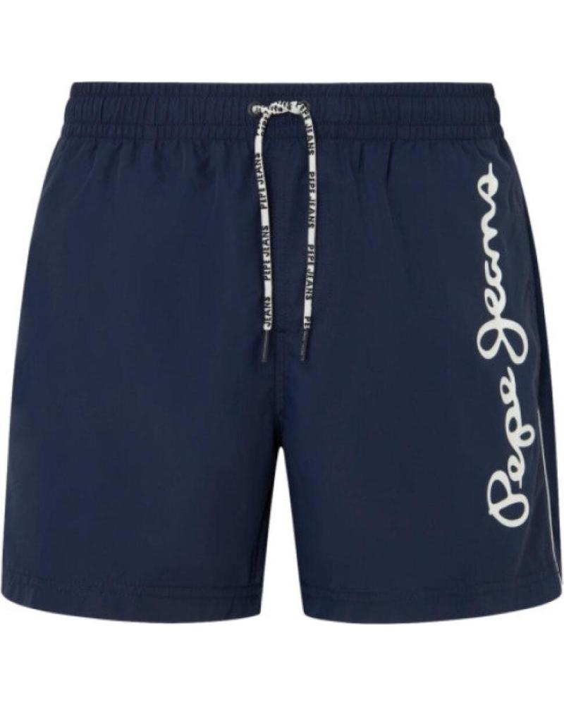 PEPE JEANS BADESHORTS PMB10393 MARINEBLAU MIT SEITLICHEM WEISSEM LOGO AZUL