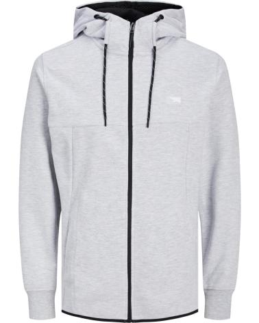 JACK AND JONES SUDADERA CON CAPUCHA Y CREMALLERA LOGO GRIS GRIS