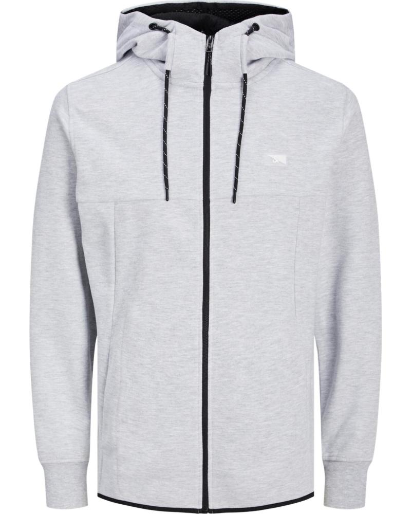 JACK AND JONES SUDADERA CON CAPUCHA Y CREMALLERA LOGO GRIS GRIS JACK AND JONES SUDADERA CON CAPUCHA Y CREMALLERA LOGO GRIS GRIS