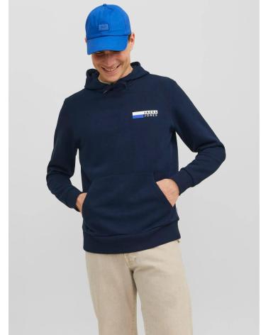 SUDADERA CON CAPUCHA JACK & JONES JJECORP 12233599 AZUL MARINO VERDE
