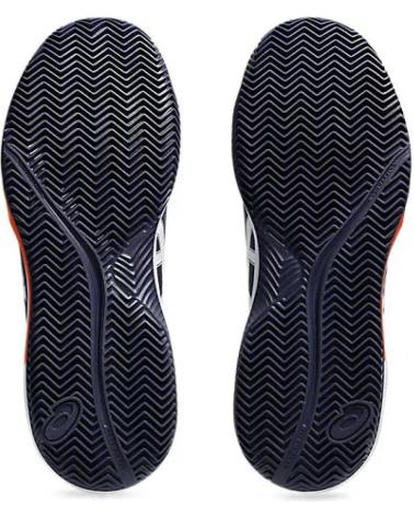 ASICS DISEÑO VANGUARDISTA AZUL MARINO CON DETALLES BLANCOS Y NARANJAS BLANCO