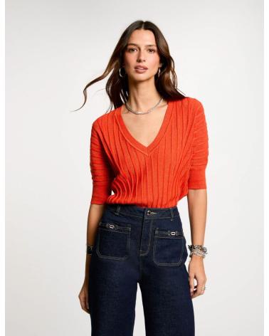 MORGAN PULL MANCHES 3/4 COL V 251-MINSPI ORANGE NARANJA