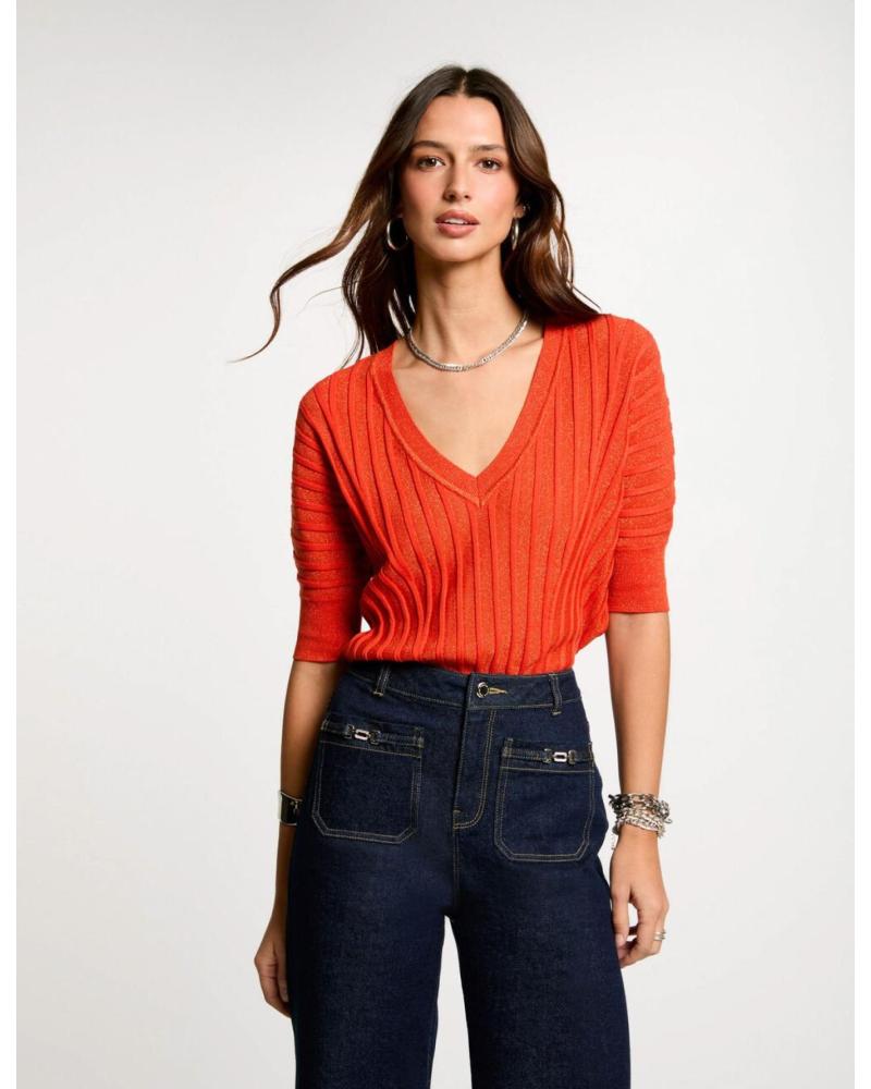 MORGAN PULL MANCHES 3/4 COL V 251-MINSPI ORANGE NARANJA