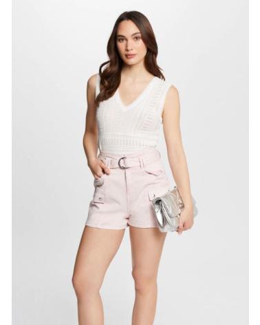 DÉBARDEUR EN MAILLE AJOUREÉ MORGAN MUSHU BEIGE 242 BEIGE