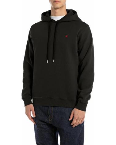 REPLAY M3109 - BASIC HOODIE SCHWARZ NEGRO