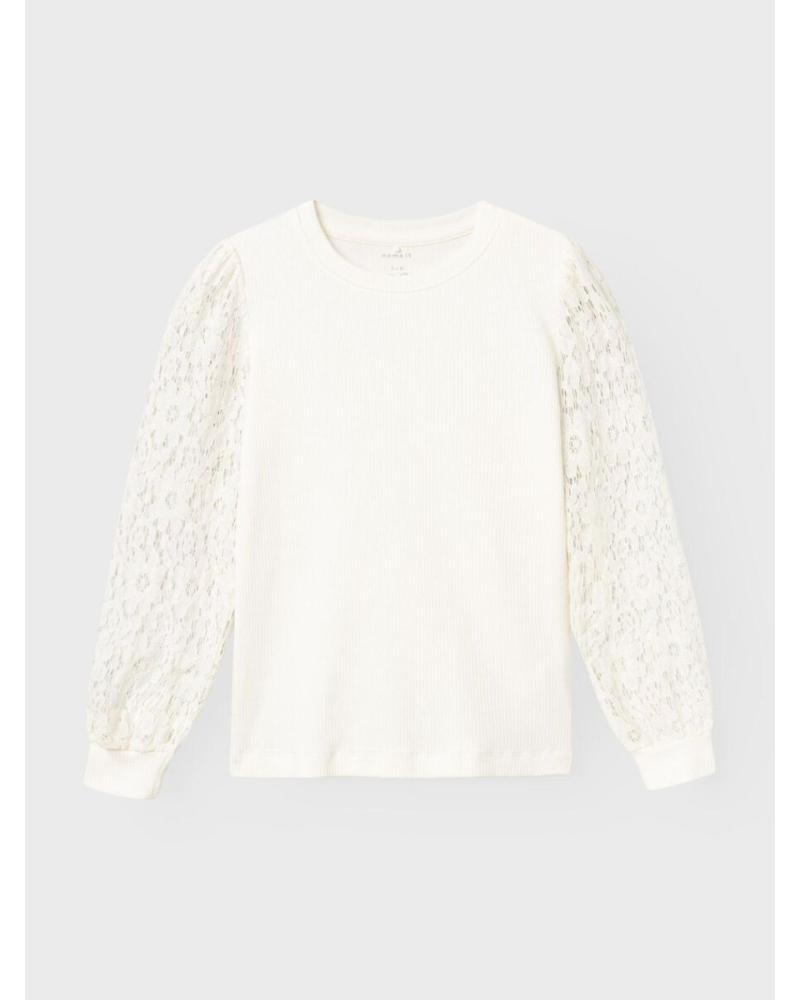 NAME IT TOP DE MANGA LARGA CON DETALLE TEXTURIZADO BEIGE