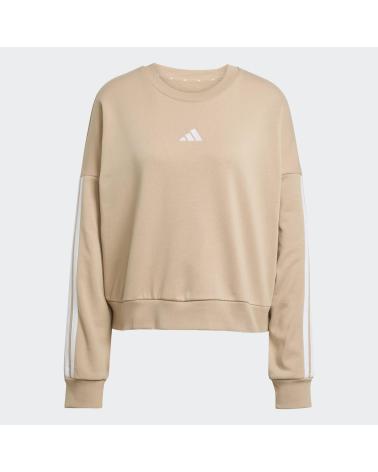 ADIDAS SWEAT-SHIRT ESSENTIALS FRENCH TERRY JX7629 BEIGE AVEC LOGO MARRON MARRóN